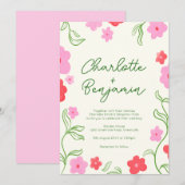 Jardin floral mignon et lumineux Invitation de mar (Devant / Derrière)