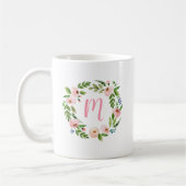 Jardin Floral Monogramme café cadeau Mug (Gauche)