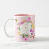Jardin Floral Monogramme rose Mug (Gauche)