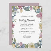 Jardin Floral Pâques Brunch Invitation (Devant / Derrière)
