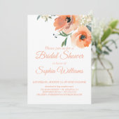 Jardin Floral Pêche | Invitation de douche nuptial (Debout devant)