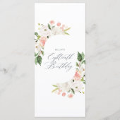 Jardin floral rose 18e anniversaire Menu (Dos)