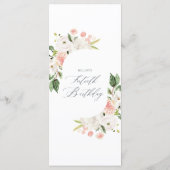 Jardin floral rose 40e anniversaire Menu (Dos)