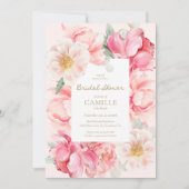 Jardin Floral Rose Invitation de douche nuptiale (Devant)