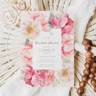 Jardin Floral Rose Invitation de douche nuptiale