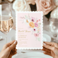 Jardin Floral Rose Invitation de douche nuptiale