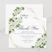 JARDIN FLORAL VERDURE Carte de remerciements Maria (Devant / Derrière)