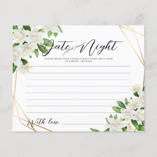 JARDIN FLORAL VERDURE Date Nuit Idée Carte Jeu
