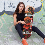 Jardin foncé Skateboard personnalisé<br><div class="desc">Patinage de jardin foncé en orange et noir pour personnaliser avec votre propre nom!</div>