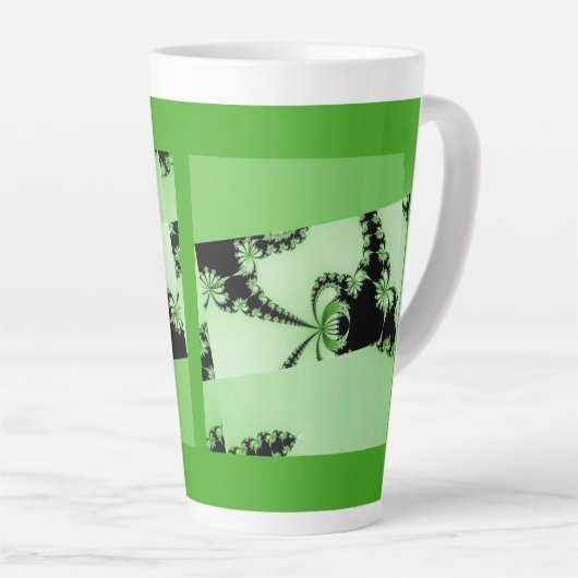 Jardin fractal vert latte Mug (Angle droit)