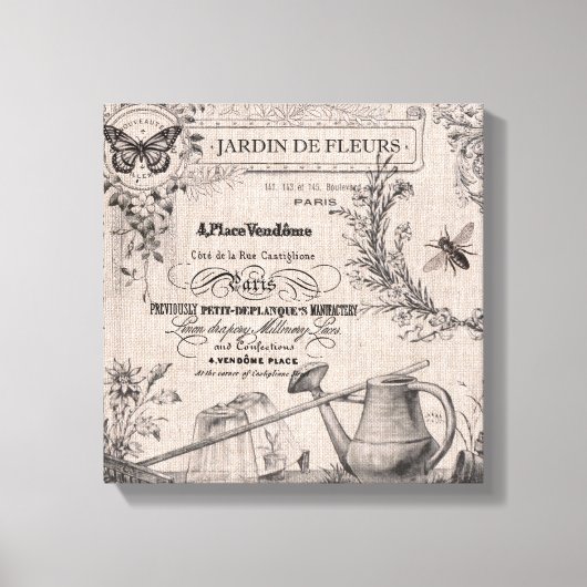 Jardin français vintage toile étirée (Recto)