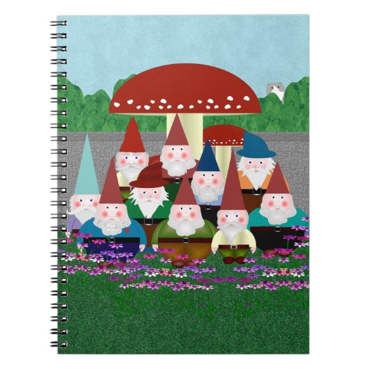 Jardin Gnomes Carnet Spiral (Devant)