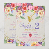 Jardin Golden Fairy Anniversaire ou invitation à l (Devant / Derrière)