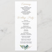 Jardin Greens Programme de mariage - Nous le faiso (Dos)