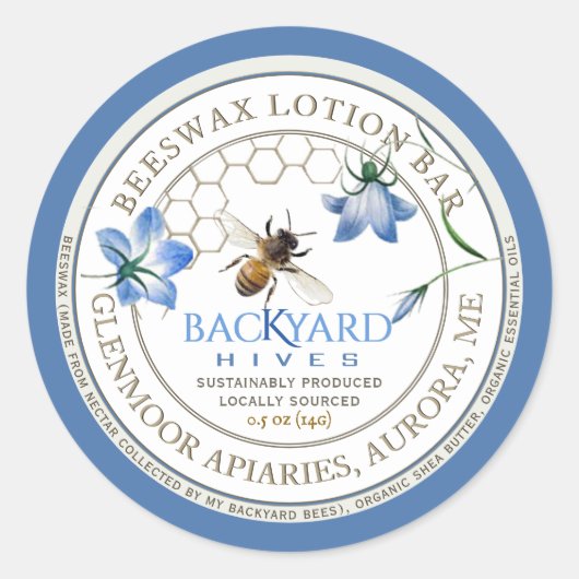 Jardin Hive Apiary Durable Lotion Bar Étiquette (Devant)