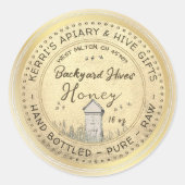 Jardin Hives Honey Étiquette Gold Grunge (Devant)