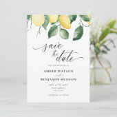 Jardin Jaune Citron Été Enregistrer La Carte Date (Debout devant)