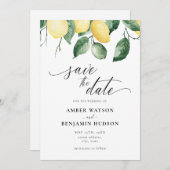 Jardin Jaune Citron Été Enregistrer La Carte Date (Devant / Derrière)