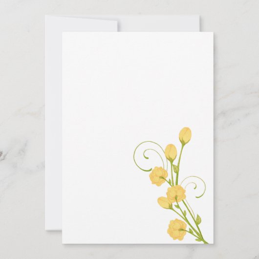 Jardin Jaune Roses - Faire-part de mariage (Dos)