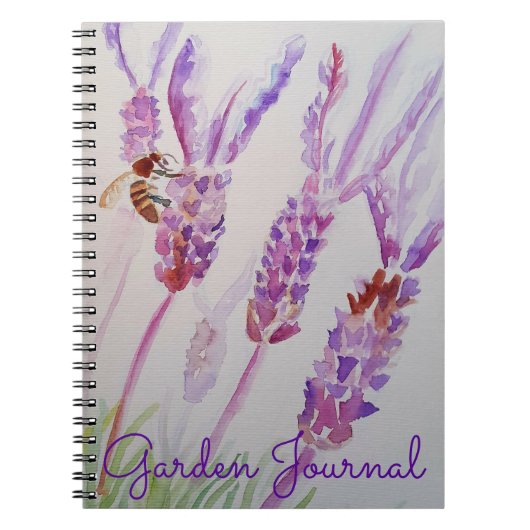 Jardin Journal Lavender Bee Carnet aquarelle (Devant)