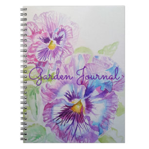 Jardin Journal Pansy Floral Carnet d'aquarelle