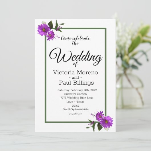 Jardin Lavander Daisy Invitation (Debout devant)