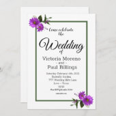 Jardin Lavander Daisy Invitation (Devant / Derrière)