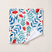 Jardin magique - rouge et turquoise (Gant de toilette)