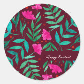 Jardin magique - Sticker magenta et vert de Pâques (Devant)