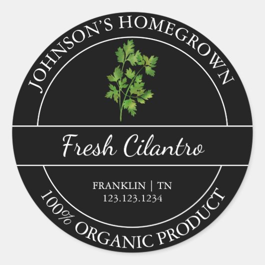 Jardin maison Étiquette Cilantro bio frais (Devant)