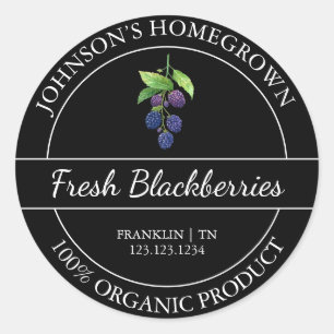 Jardin maison Étiquette de Blackberry bio frais