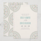 Jardin Mandala Enregistrer la carte Date - Turquoi (Devant / Derrière)