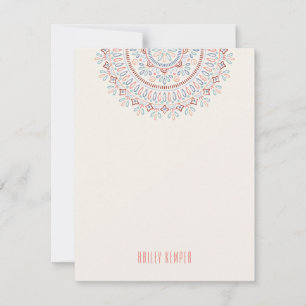 Jardin Mandala Stationery - Salmon Kaart