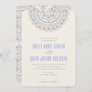 Jardin Mandala Wedding Invitation - Cornflower Kaart