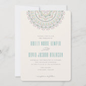 Jardin Mandala Wedding Invitation - Turquoise Kaart (Voorkant)