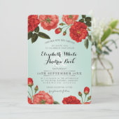 JARDIN MARIAGE INVITATION roses rouges menthe fleu (Debout devant)