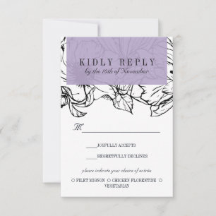 Jardin moderne Lavender mariage Repas Choix RSVP