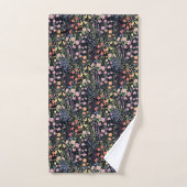 Jardin Monogramme Fond Foncé Fleur de Fleur Sauvag (Serviette à main)