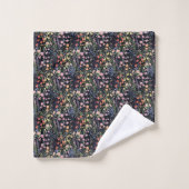 Jardin Monogramme Fond Foncé Fleur de Fleur Sauvag (Gant de toilette)