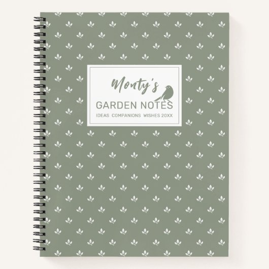 Jardin Motif de feuille moderne | Carnet personnal (Devant)