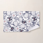 Jardin noir floral (Serviette à main)