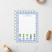 Jardin opiaire en bambou | Carte de note Chinoiser (Devant/Arrière en situation)