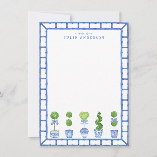 Jardin opiaire en bambou | Carte de note Chinoiser (Devant)