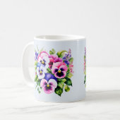 Jardin Pansy Flower Coffee Mug 11 Oz Aquarelle (Devant gauche)