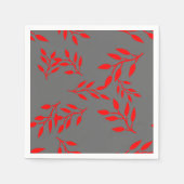 Jardin Paper Napkins Rood op Grijs Servetten (Voorkant)