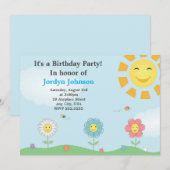 Jardin personnalisable Invitation de fête d'annive (Devant / Derrière)