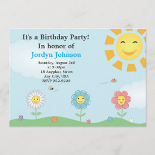 Jardin personnalisable Invitation de fête d'annive