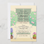 Jardin poché avec banc Reunion Famille Invitation (Dos)