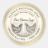 Jardin Poules douzaines OEufs Étiquette frontière  (Devant)
