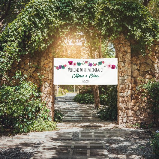 jardin romance fleurs mariage blanc Bannière